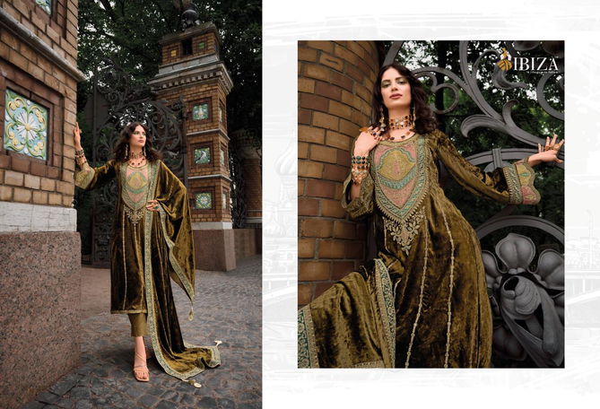 Arasik By Ibiza Embroidery Viscose Velvet Salwar Kameez Wholesale Price In Surat